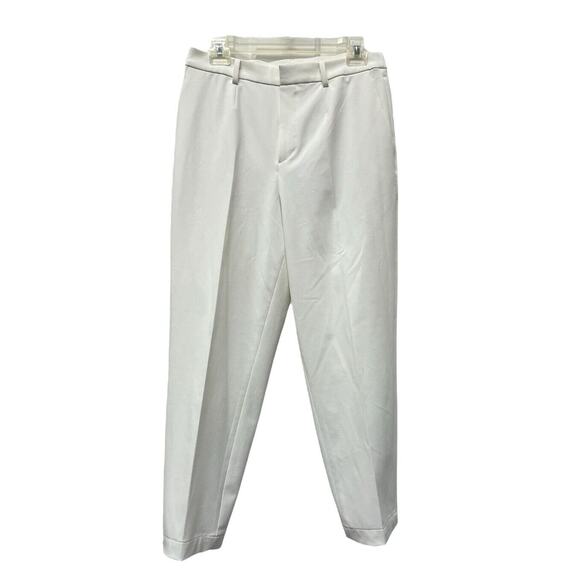 UNIQLO SMART PANTS WOMEN Size Medium White Pleated Front Casual Career Trousers - Picture 1 of 5